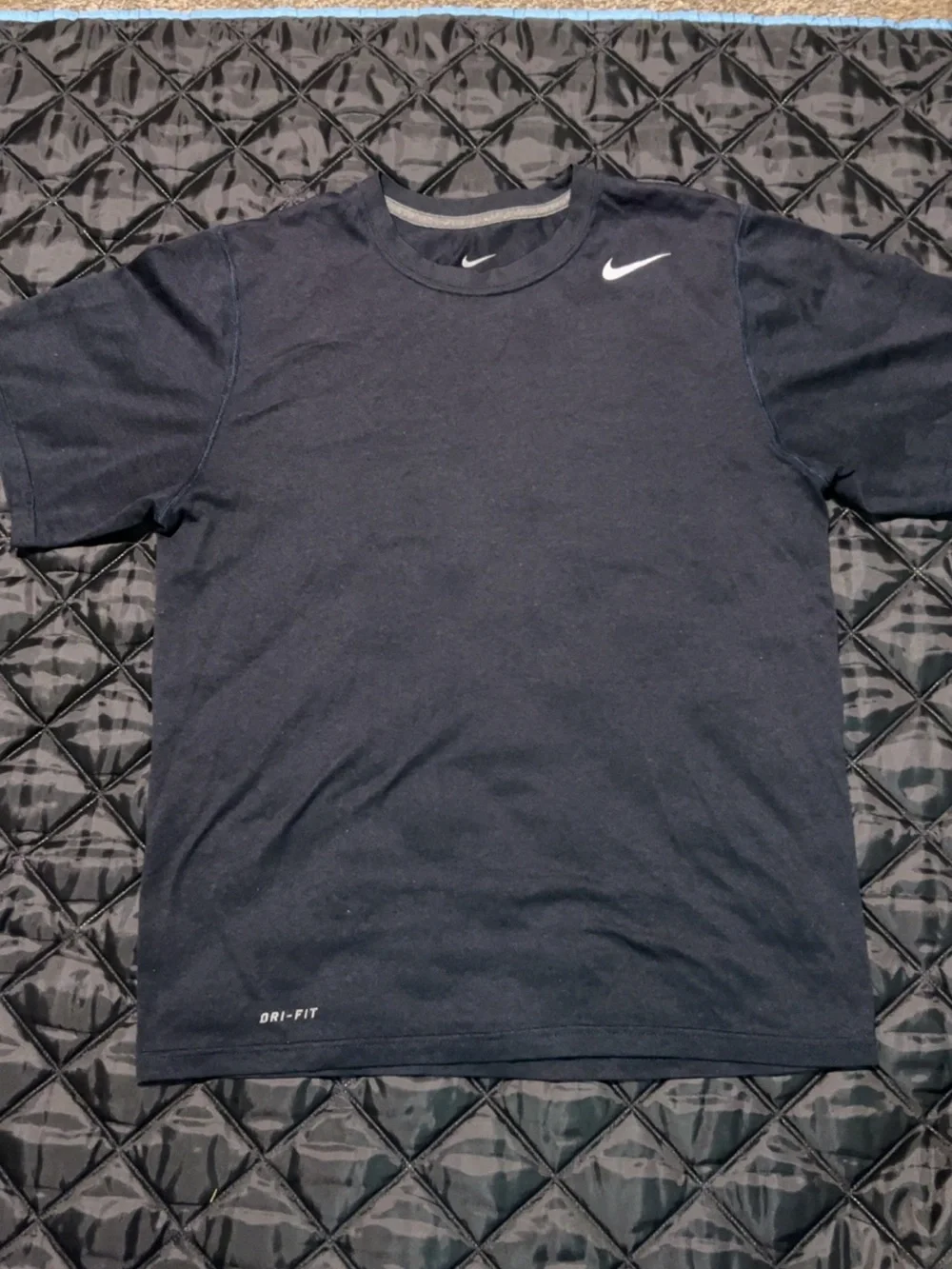 Nike Black Dri-FIT Short Sleeve Tee with White Swoosh